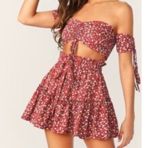 shien 2 piece skirt & off the shoulder top!